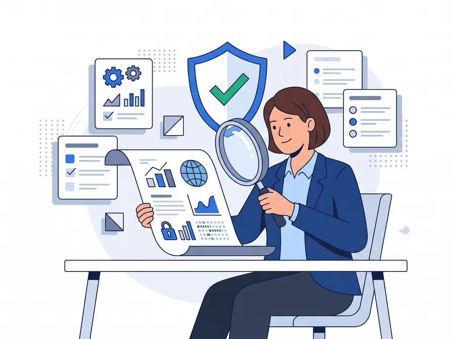 Illustration of a buyer reviewing SFC licensed corporation options in Hong Kong