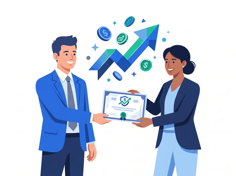 Illustration of a seller listing an SFC licensed corporation for sale on the marketplace
